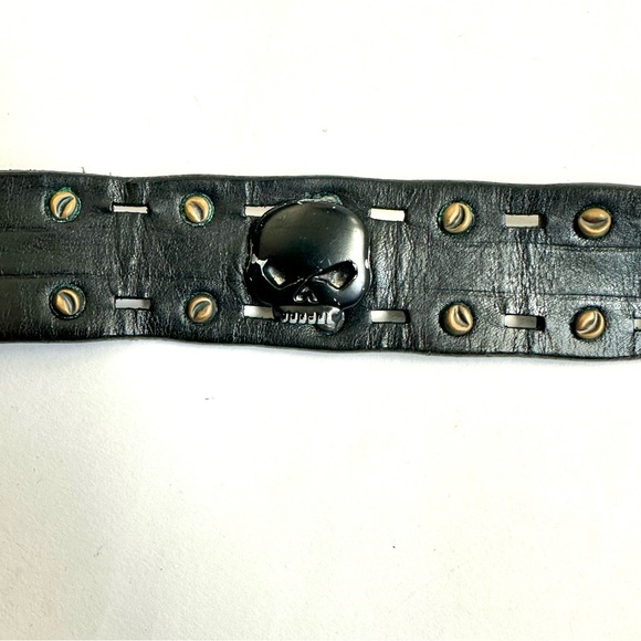 Harley-Davidson Skull Black Belt with Grommets 34 - Picture 7 of 13